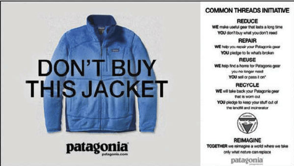 Patagonia advertisement of 'Don't Buy This Jacket'