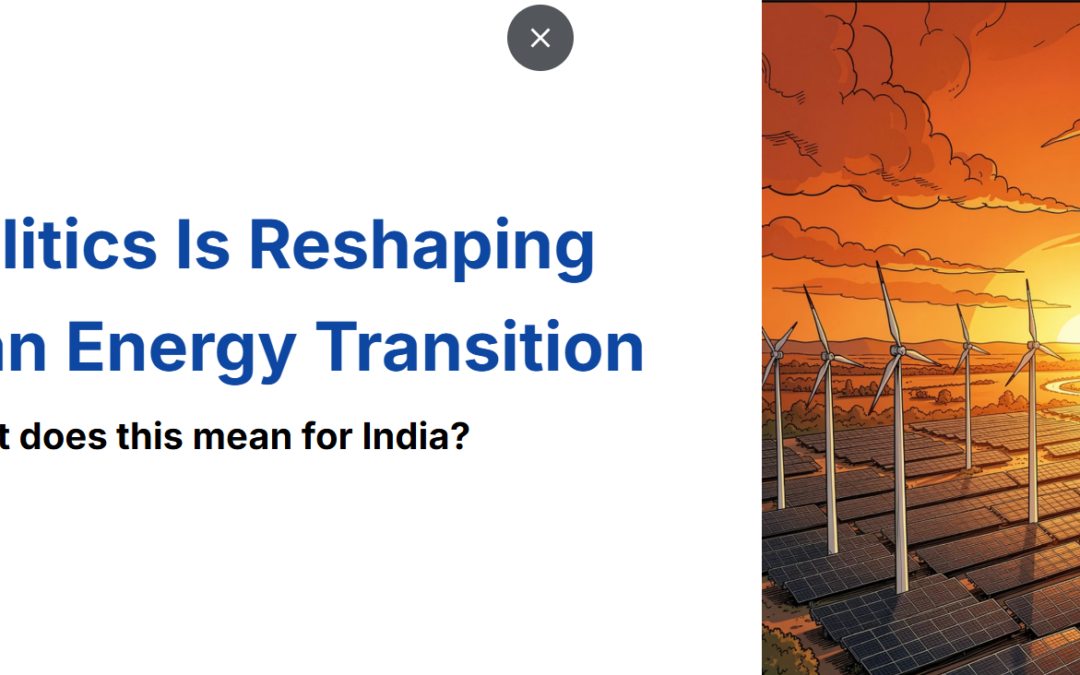 Geopolitics and Clean Energy Futures: What Should Be India’s Position?